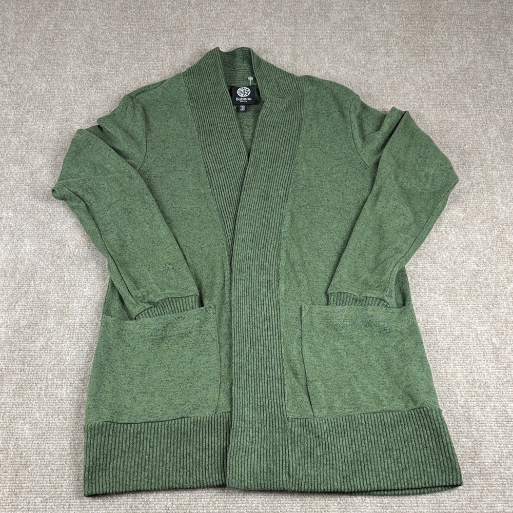 Bobeau Women's Olive Green Pockets Long Sleeve Sweater Cardigan Size PXS NWOT